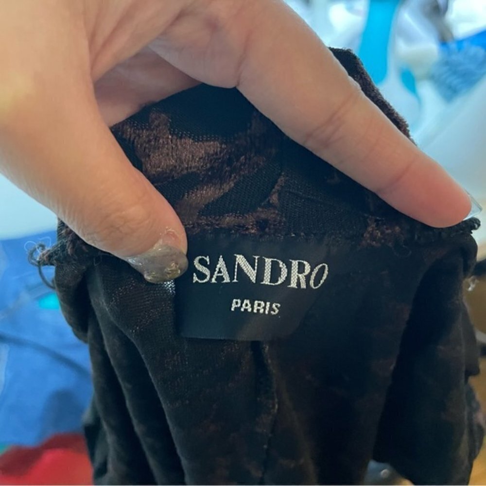Vintage Sandro Paris Animal Print Crop Top size 1 - Picture 6 of 6